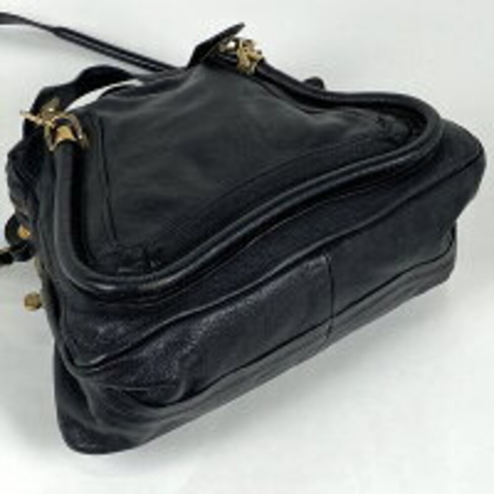 Chloe Shoulder Leather Bag Black Paraty